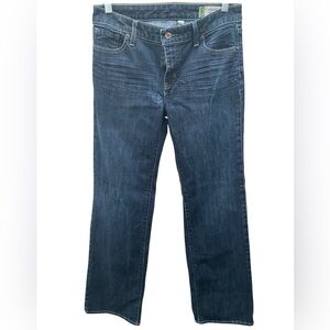 Gap Essential Fit Straight Stretch Denim Jeans Mid Rise Dark Wash Size 4 Long